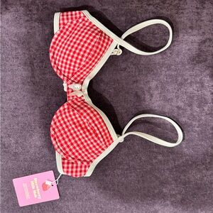 NEW!!Red Gingham Swim Top